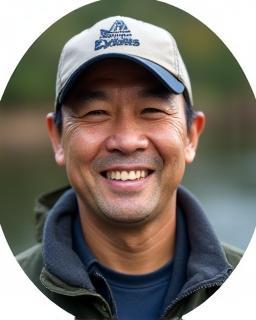 Portrait of Kenji Tanaka, Lead Fishing Expert guide in Fukuoka.