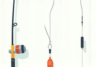 Illustration of basic fishing gear setup for beginners